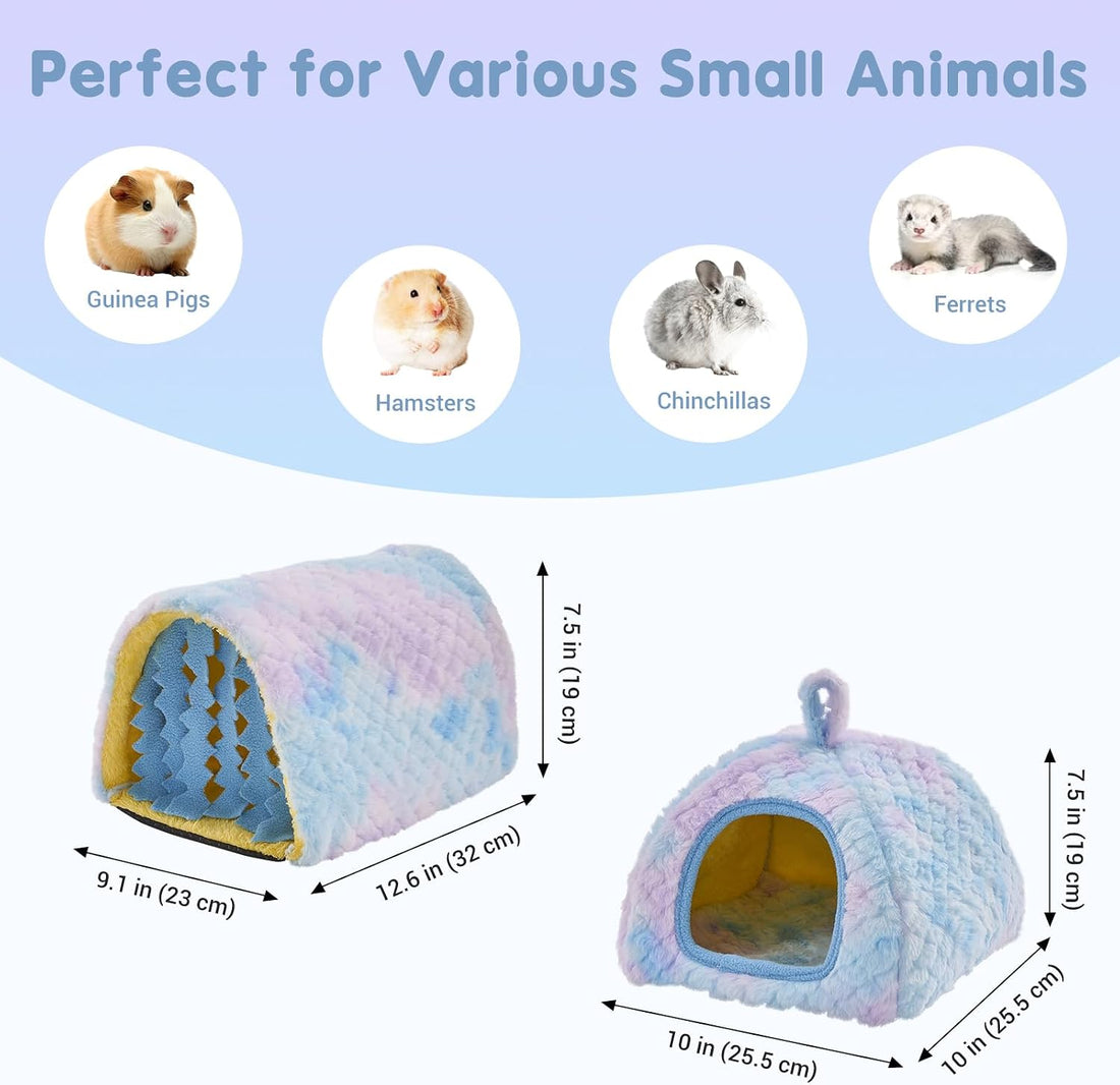 Avont 2-Pack Guinea Pig Tunnel & Hideout Bed Set