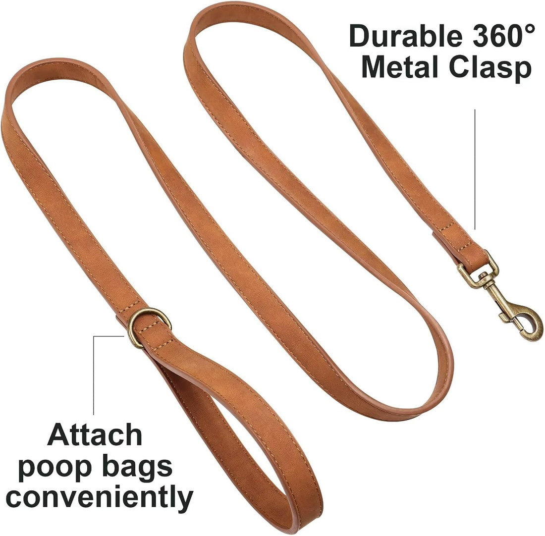 Didog PU Leather Dog Leash for Small Dogs, 5/8in x 5ft