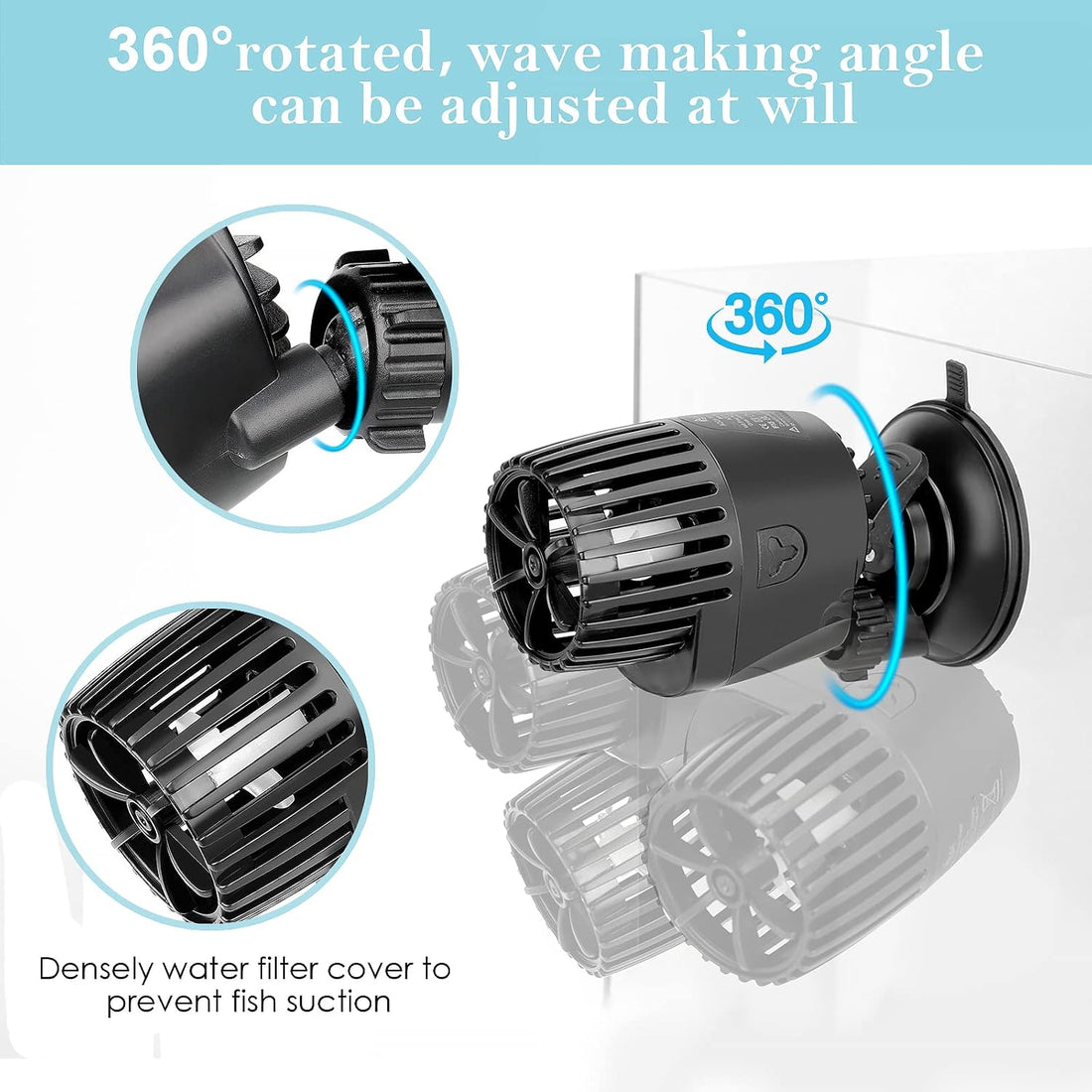 AQQA Aquarium Wave Maker for 80-285 Gallon, Fish Tank Powerhead Pump