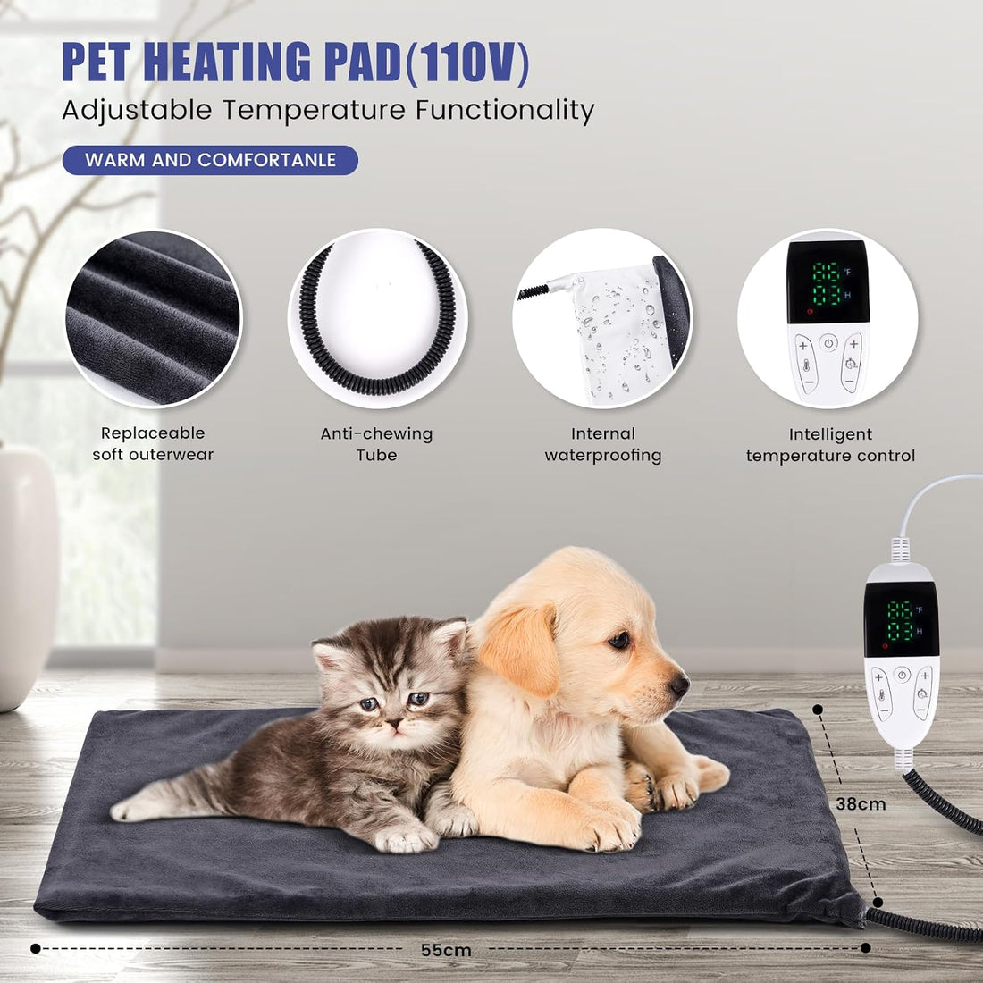 Puppy Incubator with Heating and Oxygenator, Incubator for Puppies 85L