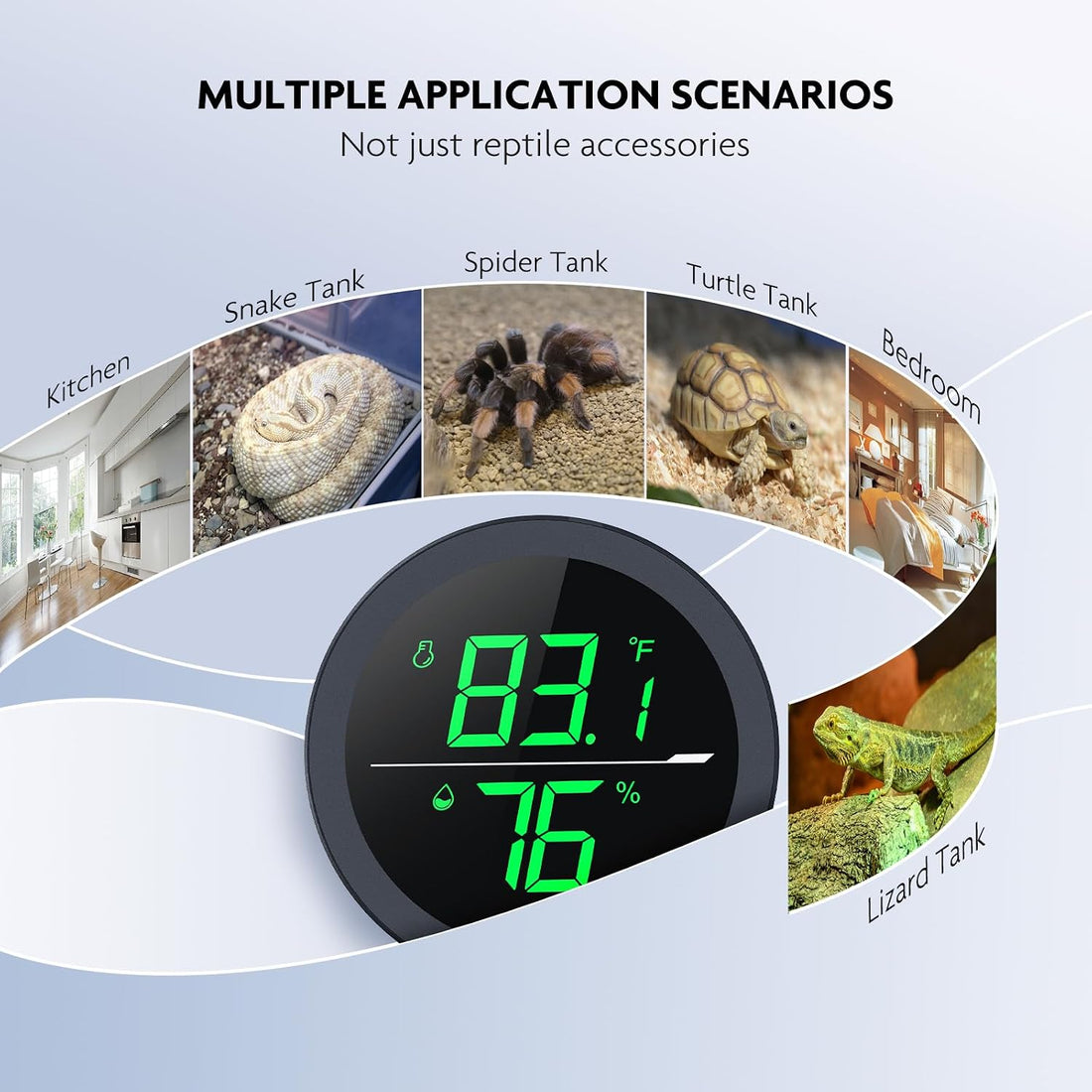 PAIZOO Real-time Display LED Digital Reptile Thermometer and Humidity