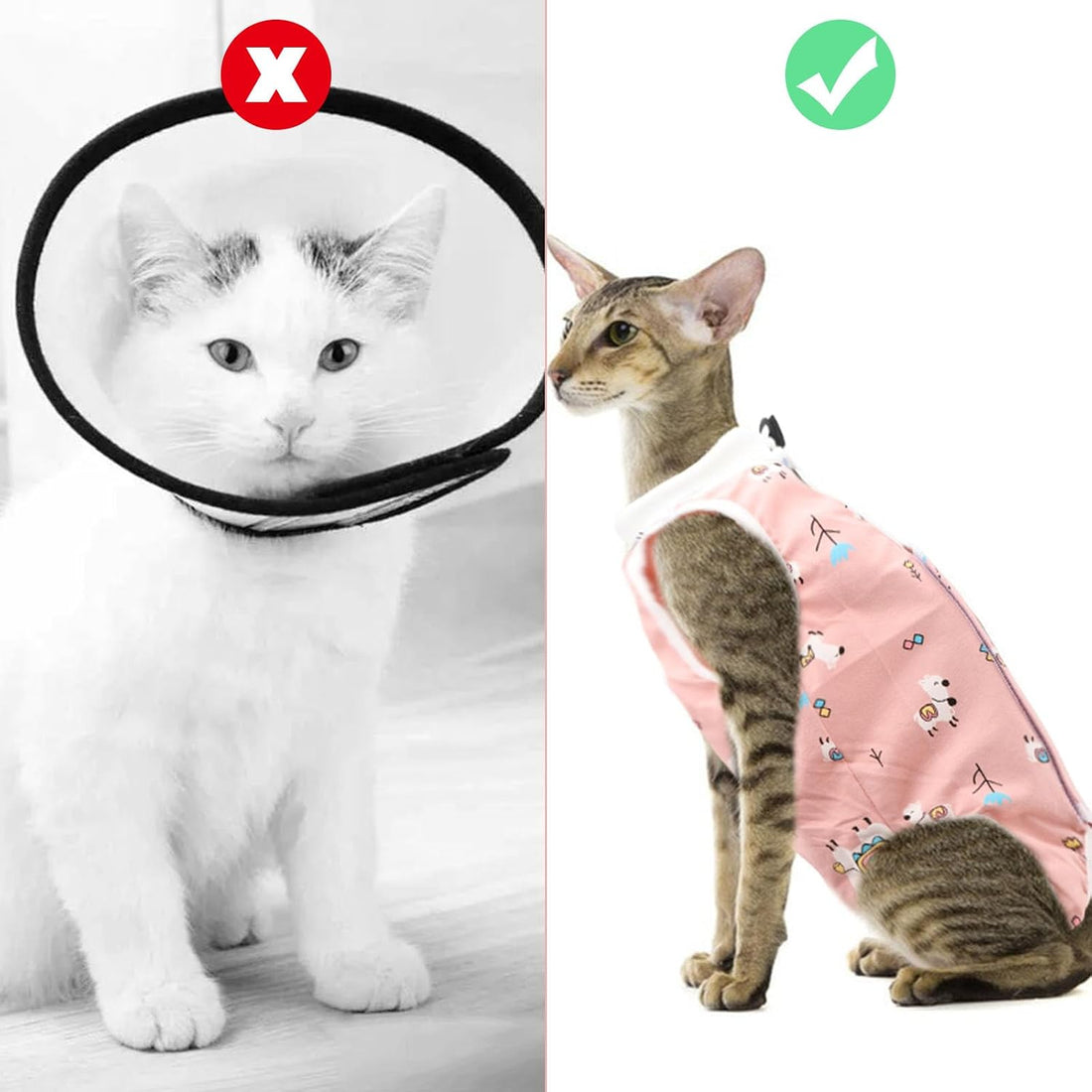 2PCS Cat Recovery Suit - Breathable Cat Surgical Recovery Suit