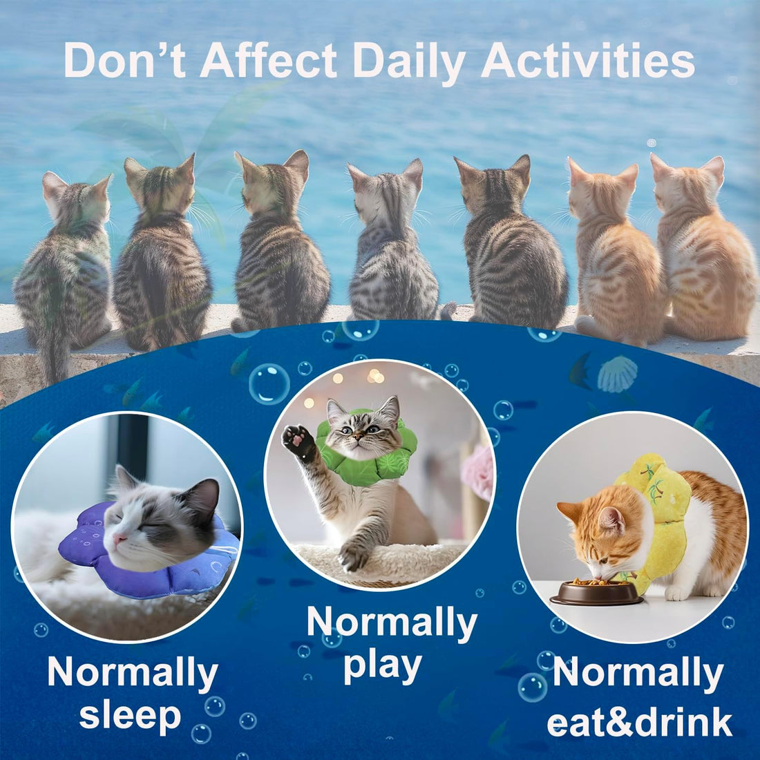 Cat Soft Cone Collar, Adjustable Cat Recovery Cones to Stop Licking