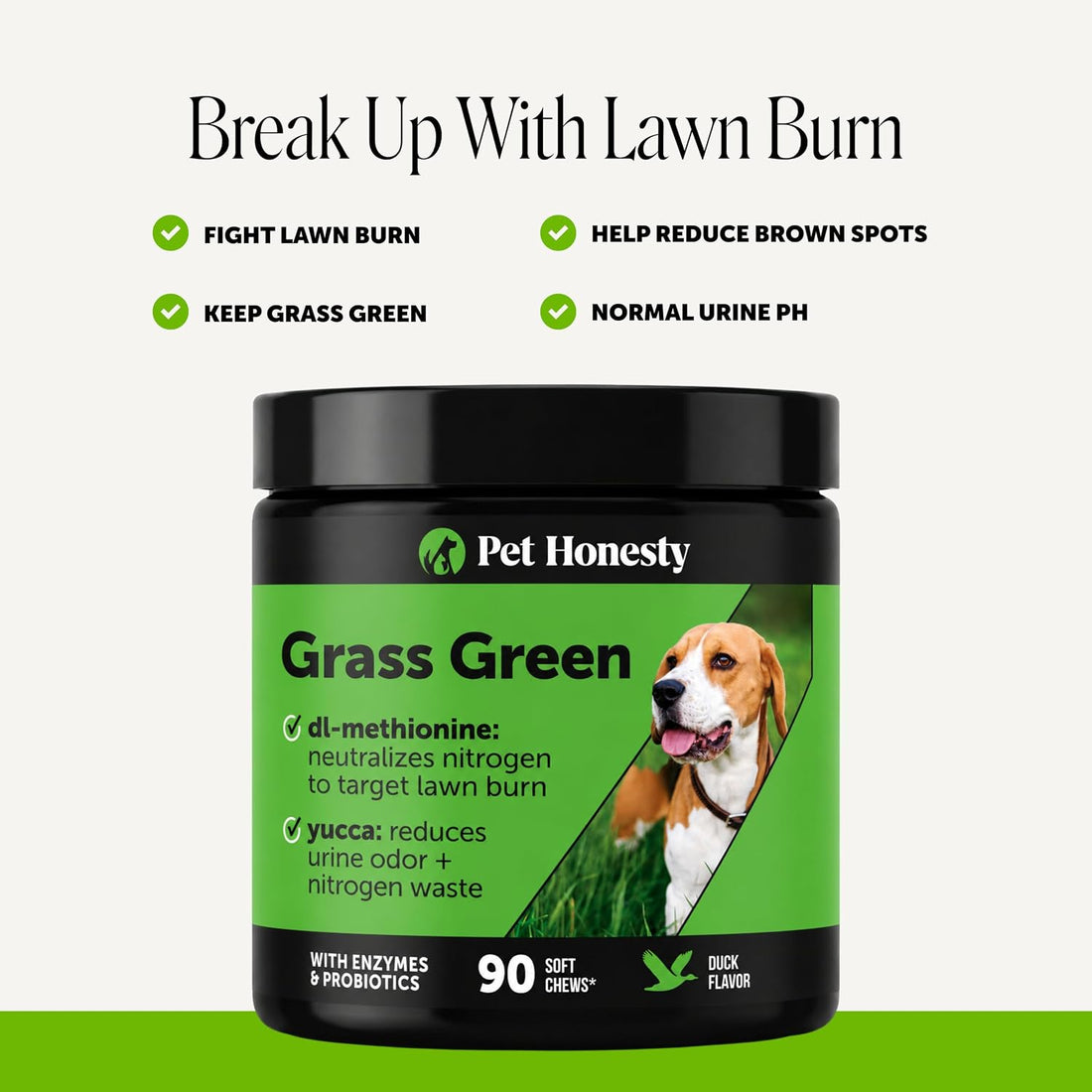 Pet Honesty Grass Green Dog Urine Neutralizer for Lawn, Duck, 90ct
