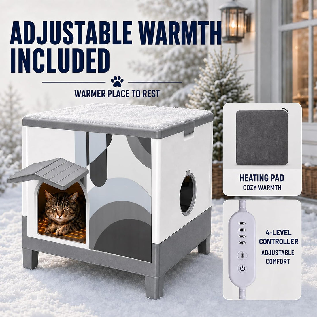 Tailtastic Heated Outdoor Cat House for Winter