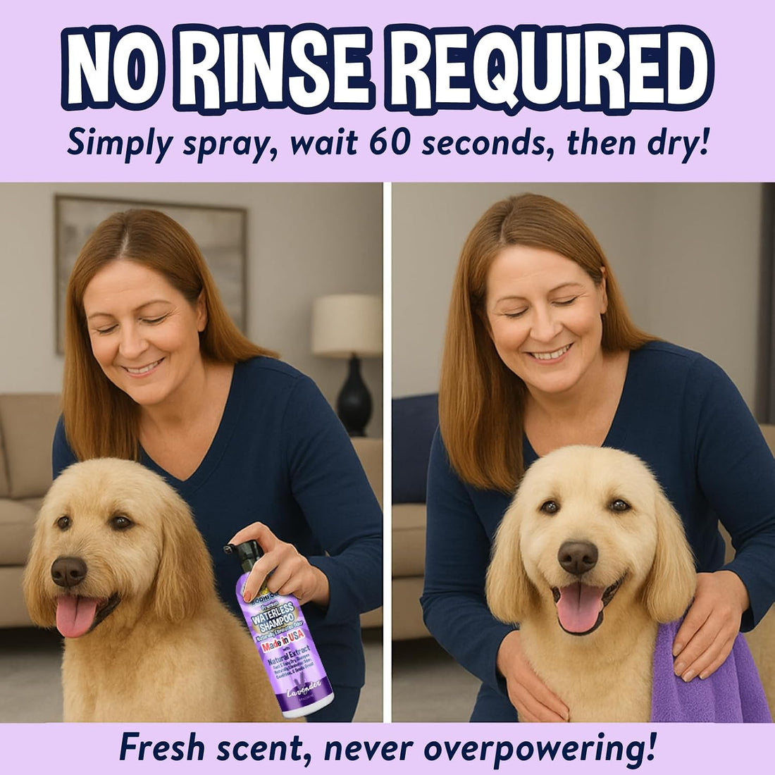 Bodhi Dog Waterless Shampoo - No Rinse Dry Shampoo for Dogs & Cats