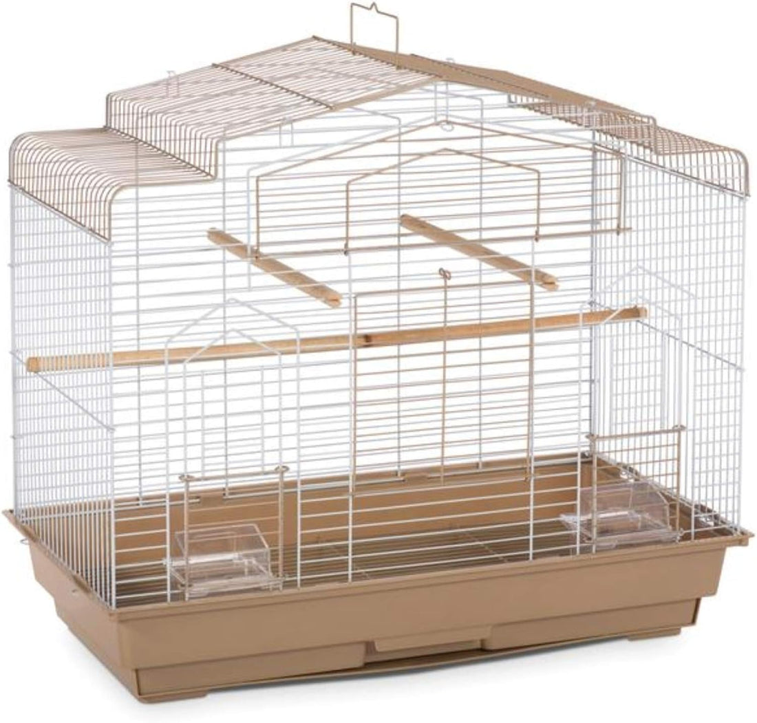 Prevue Pet Products Barn Style Bird Cage - Brown & White
