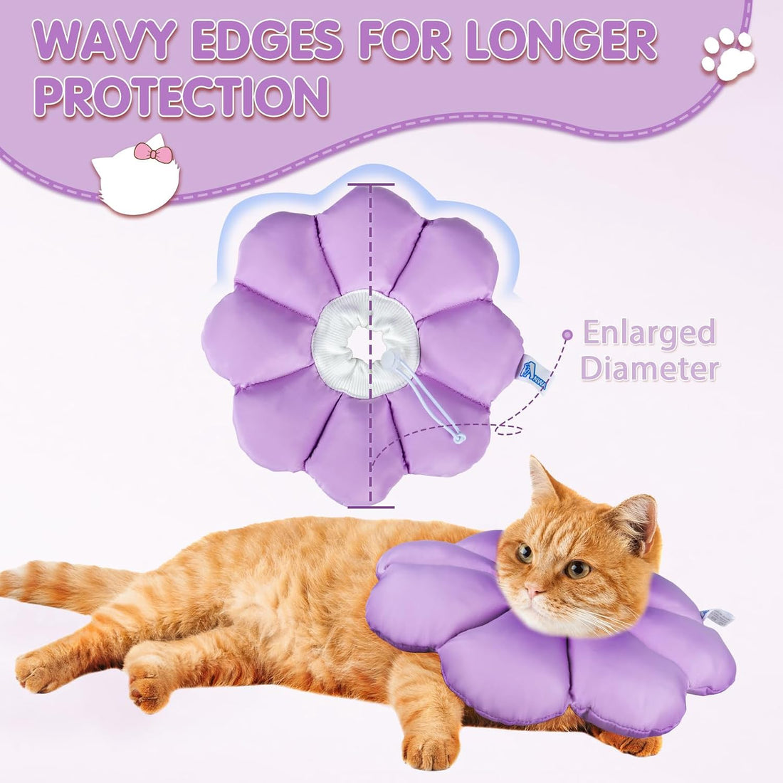 ANWA Cat Cone Collar Soft, Waterproof Cat Recovery Collar
