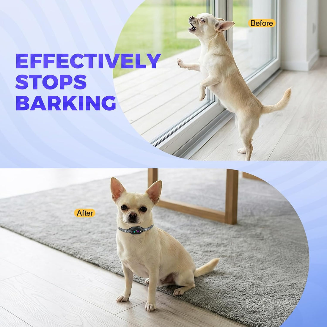 PcEoTllar Bark Collar for Small Dogs, Beep & Vibration Mode