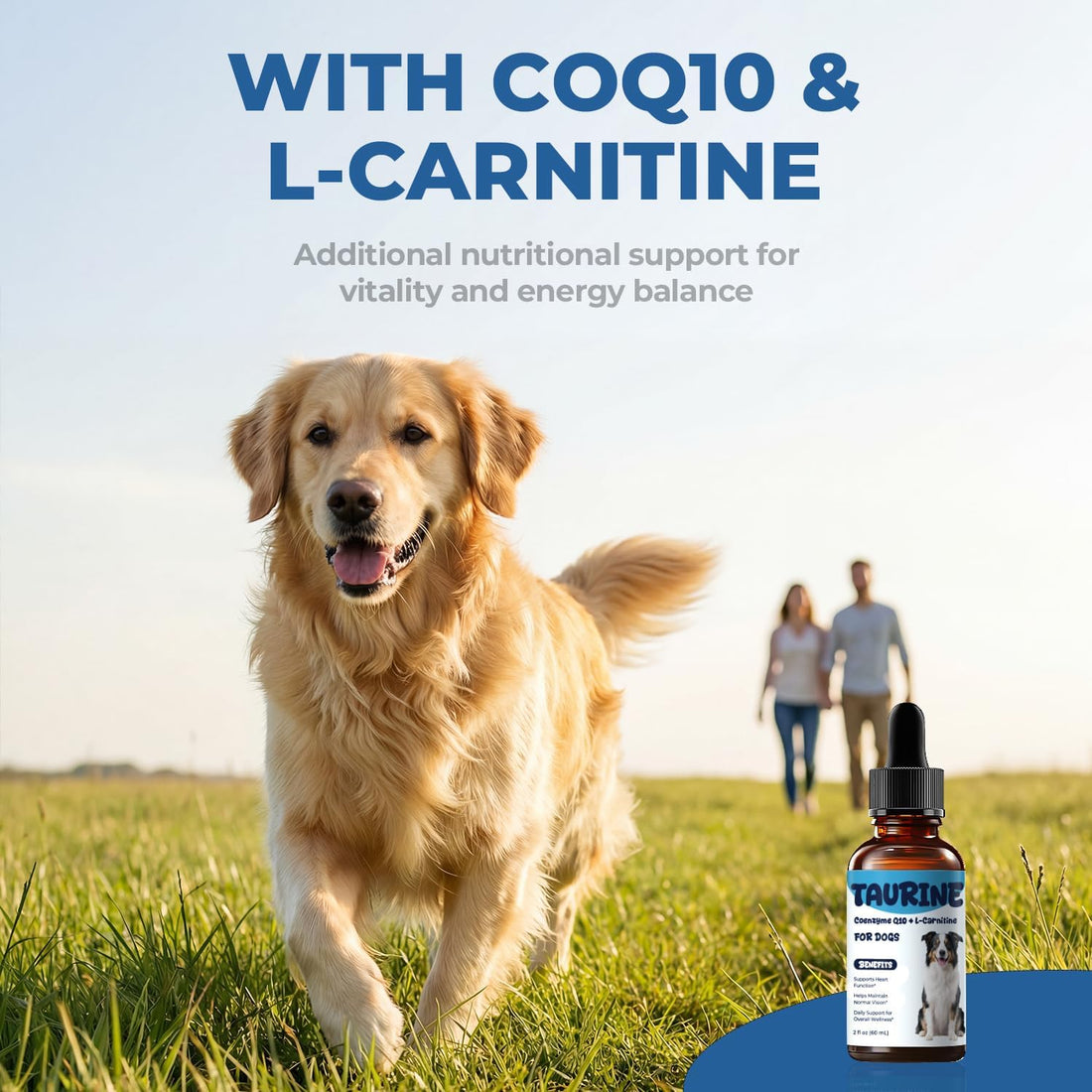 Taurine Supplement for Dogs Liquid Drops with CoQ10 & L-Carnitine