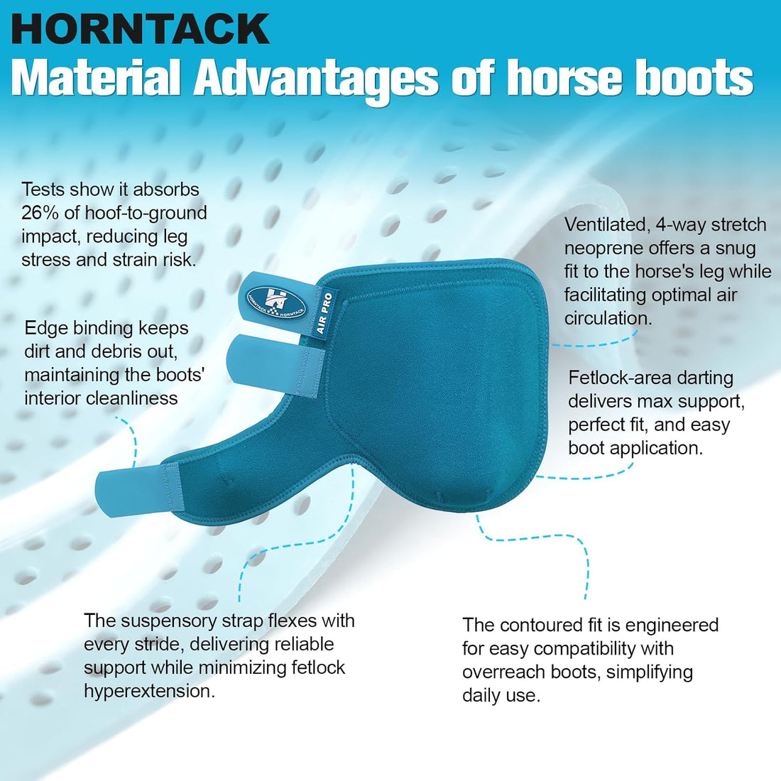 2 Pair Splint Boots for Horses Outdoor Sports(Pacific, Medium)