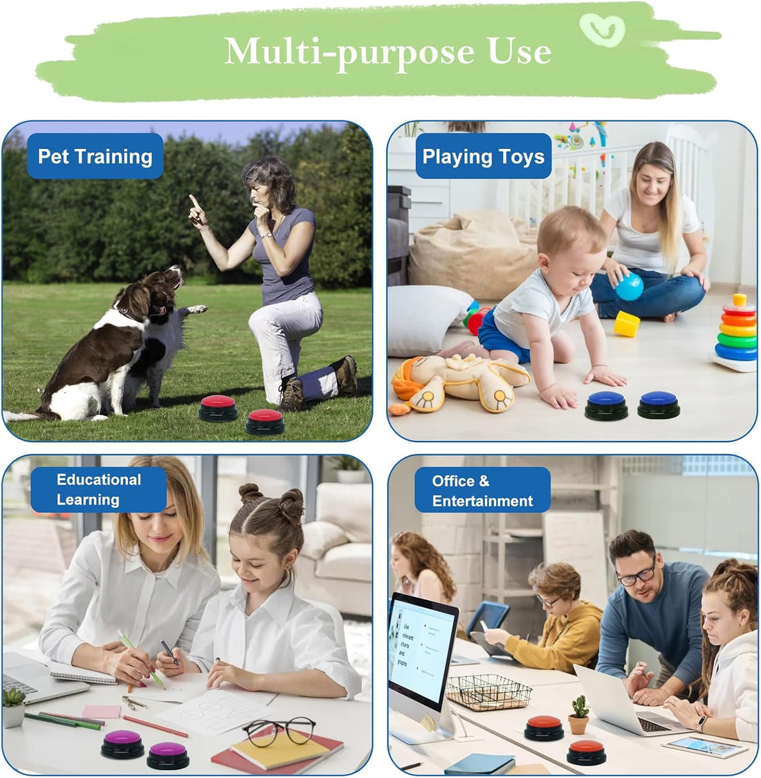 Gelabur Set of 8 Dog Buttons for Communication