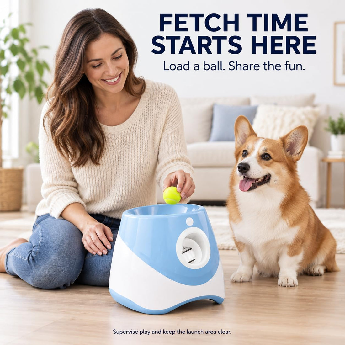 HADIZA Automatic Ball Launcher for Dogs, Rechargeable Thrower Machine