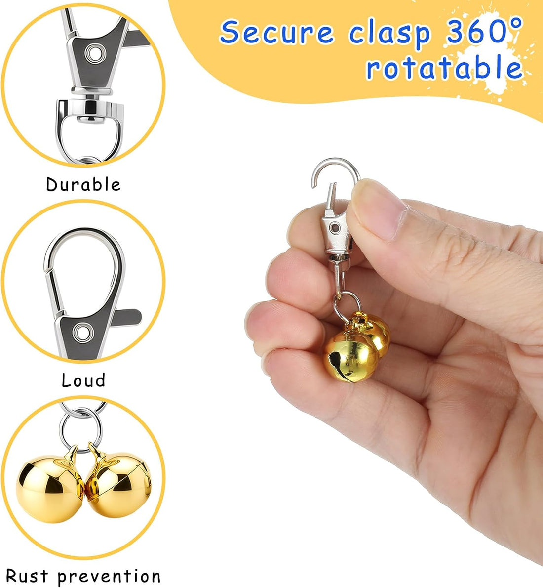 4 Pcs Cat Bell, Pet Bell for Cat Dog Collar, Small Jingle Bells
