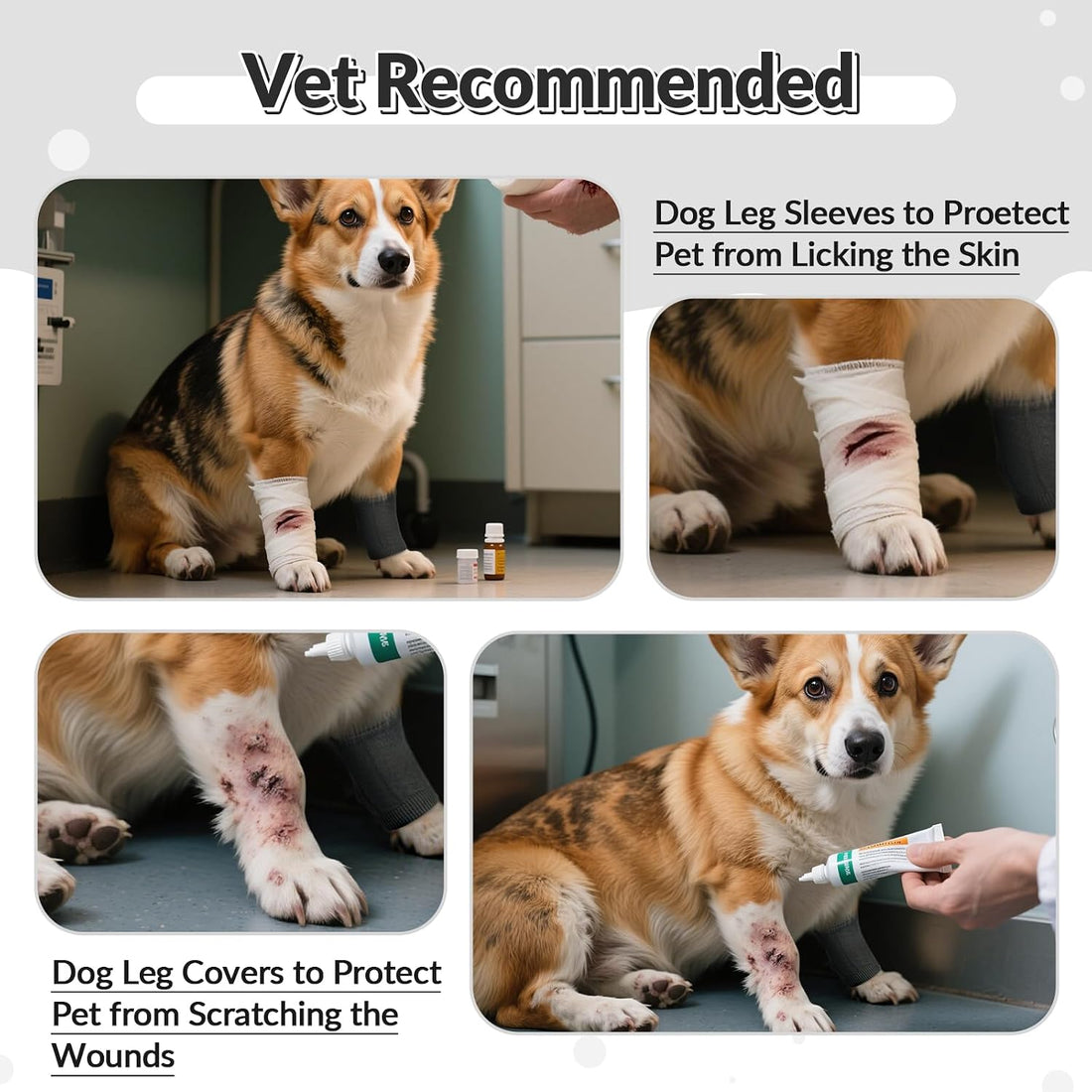 ROZKITCH 4 PCS Dog Leg Protection to Help Reducing Licking Scratching