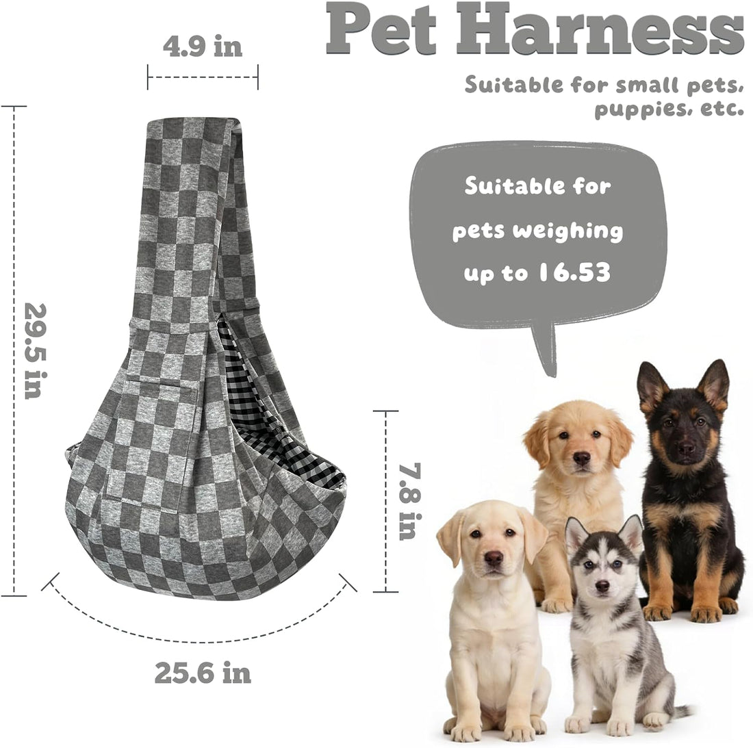 Dog Sling Carrier for Small Dogs and Cats 5–16 lbs