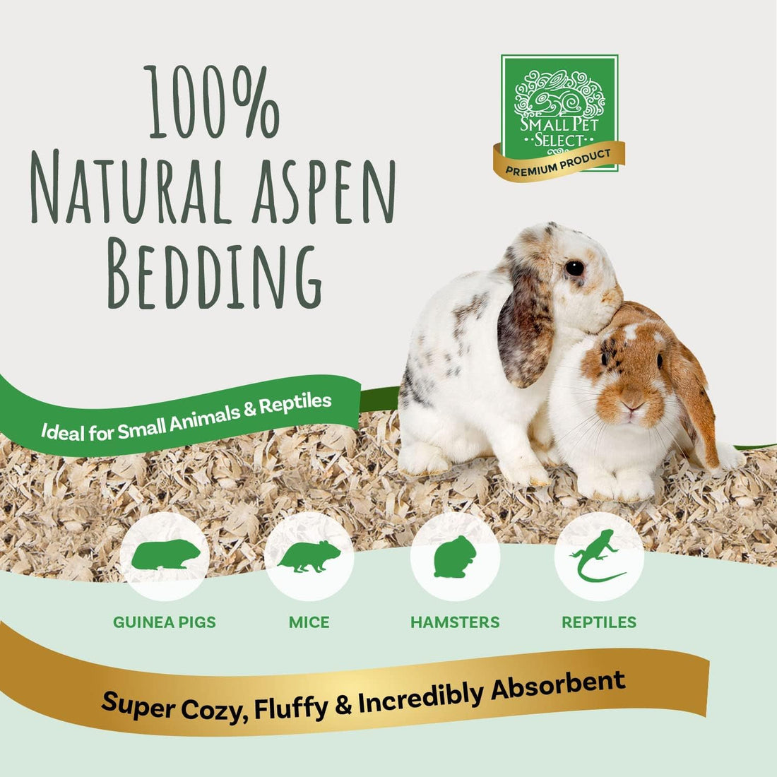 Small Pet Select Premium Aspen Bedding, Rabbit & Guinea Pig, 141 L