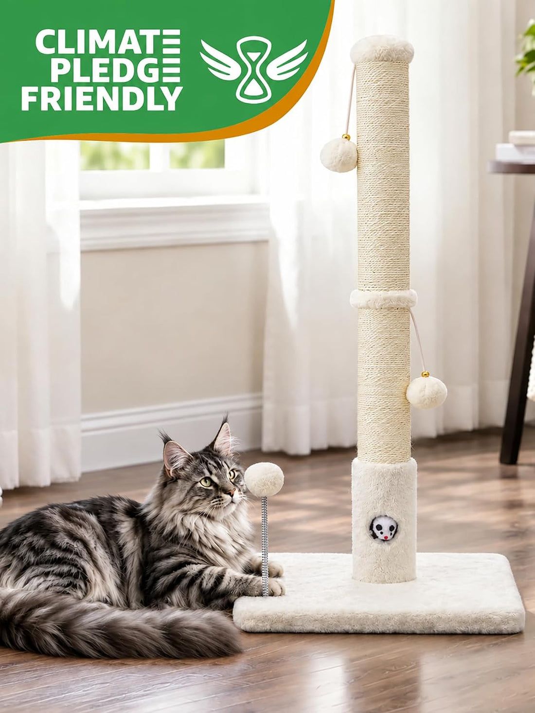 Woochpet Funny Cat Scratching Posts Sturdy Scratcher Posts 33''