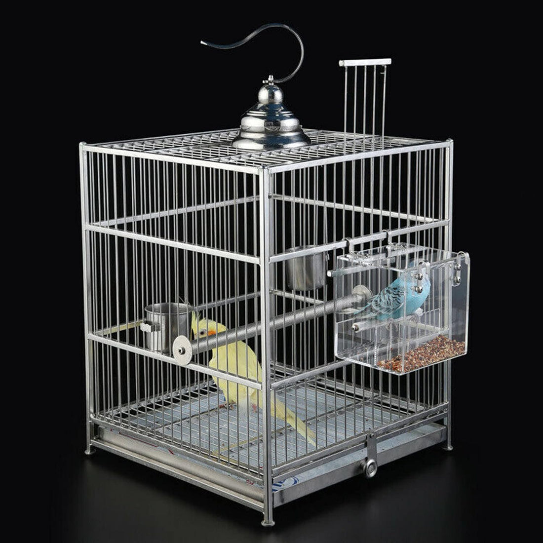 Automatic Bird Feeder No Mess Bird Cage Pet Feeder Seed Food