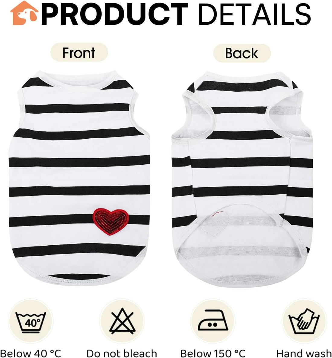 Preferhouse Pet Dog Striped T-Shirt Dogs Cats Cotton Vest Spring
