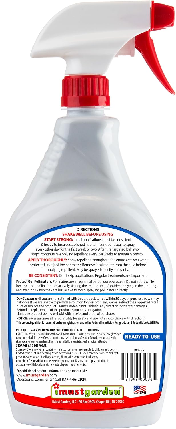 IMUSTGARDEN Dog & Cat Repellent: Stops Chewing, Natural, Pet Safe