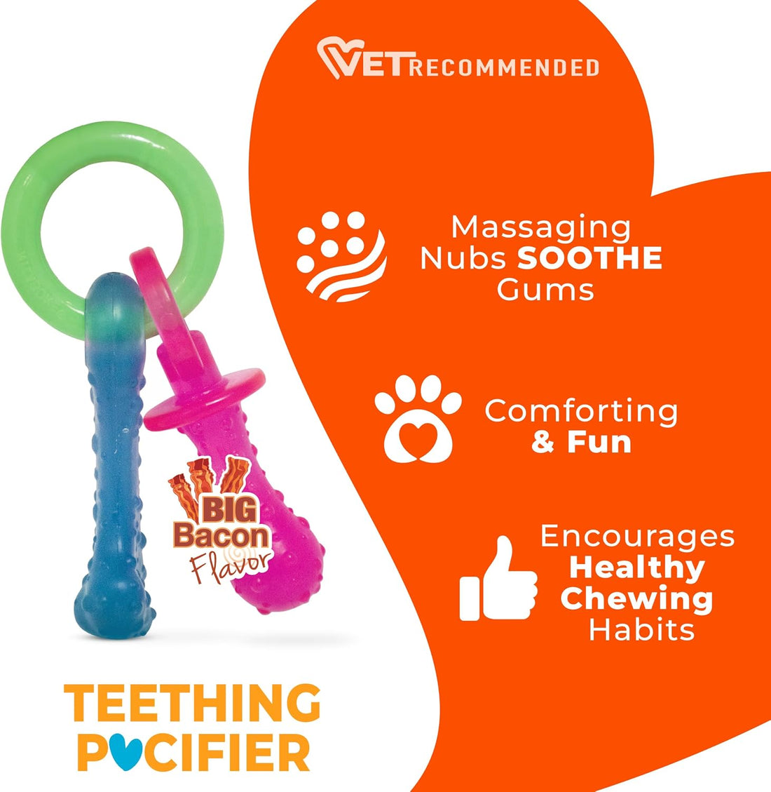 Nylabone Puppy Pacifier Chew Toy, Teething Toys for Puppies