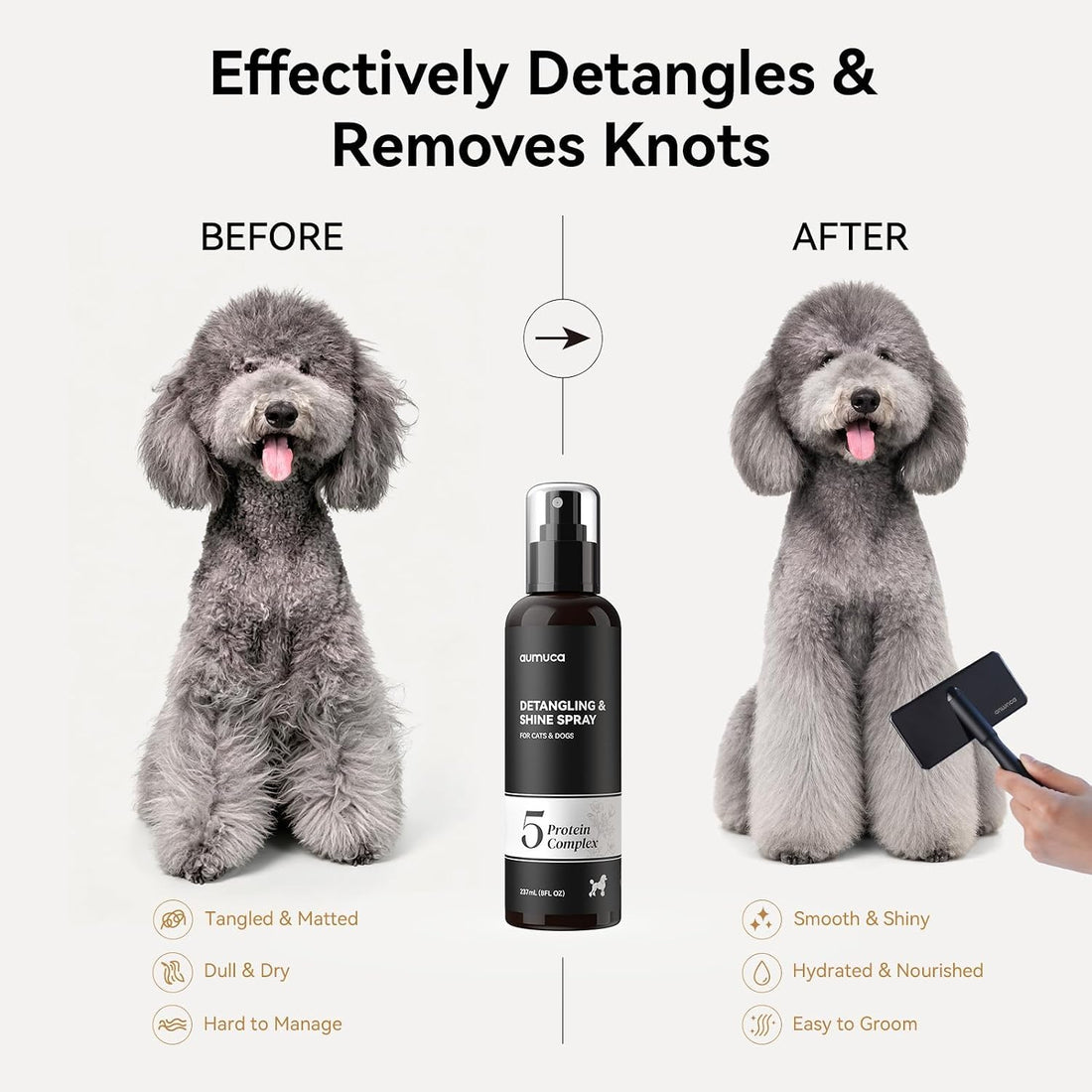 aumuca Dog Detangling & Shine Spray