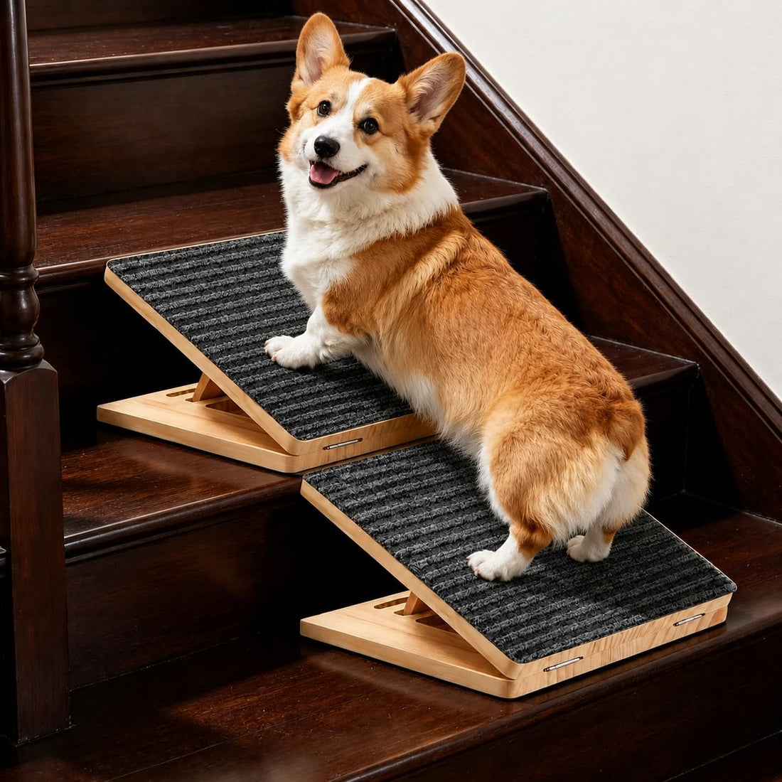 VKWJYOS Dog Ramp for Stairs, 2 Pack Foldable Stair Ramp for Dogs