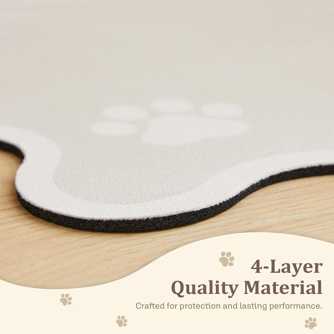 Scalloped Dog Feeding Mat, Absorbent Bowl Placemat