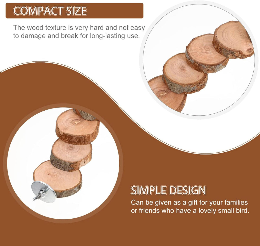 Kisangel Natural Wood Bird Ladder for Cage