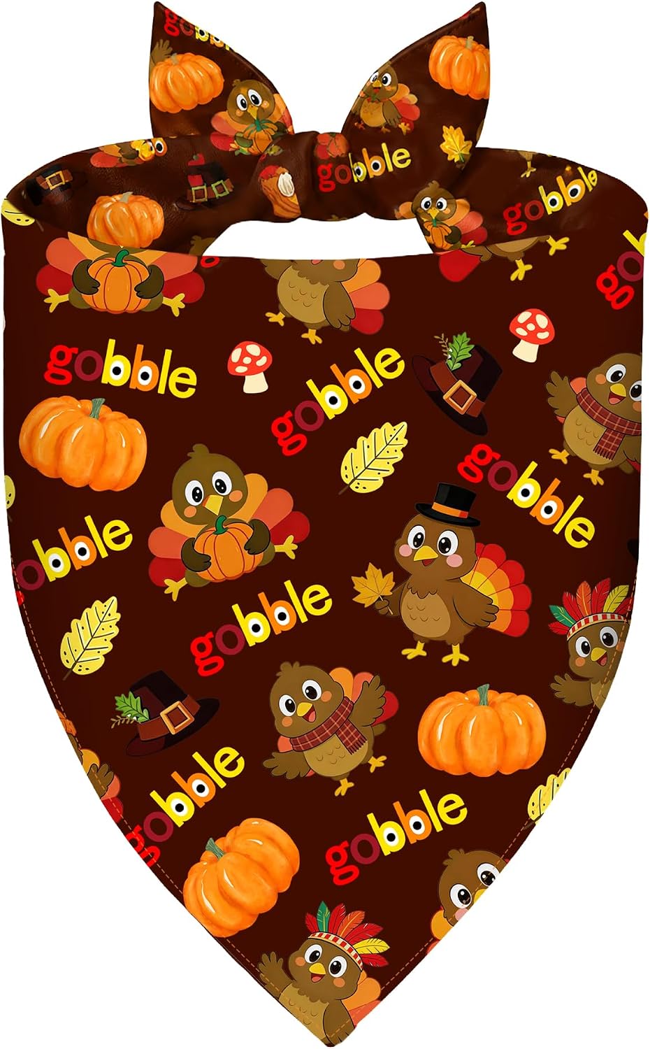 Halloween Dog Bandana for Large Dogs, Reversible Orange Scarf