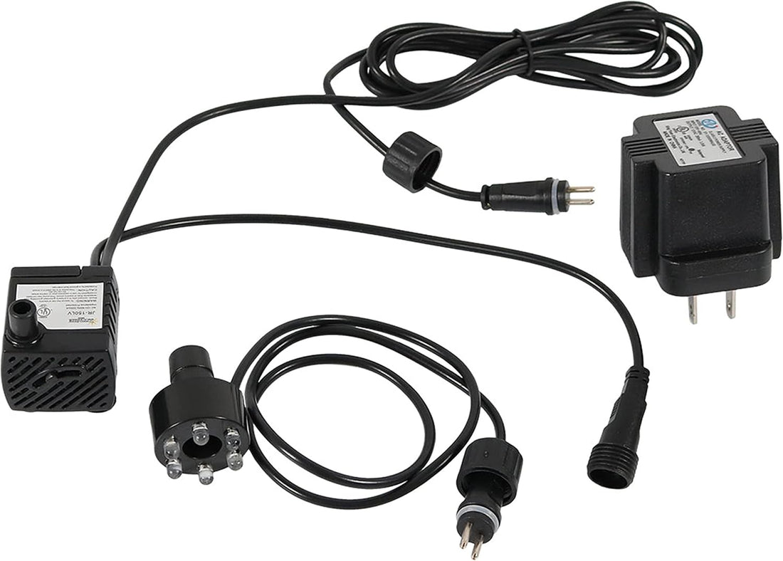 Sunnydaze 40GPH Submersible Fountain Pump with White LED & Transformer
