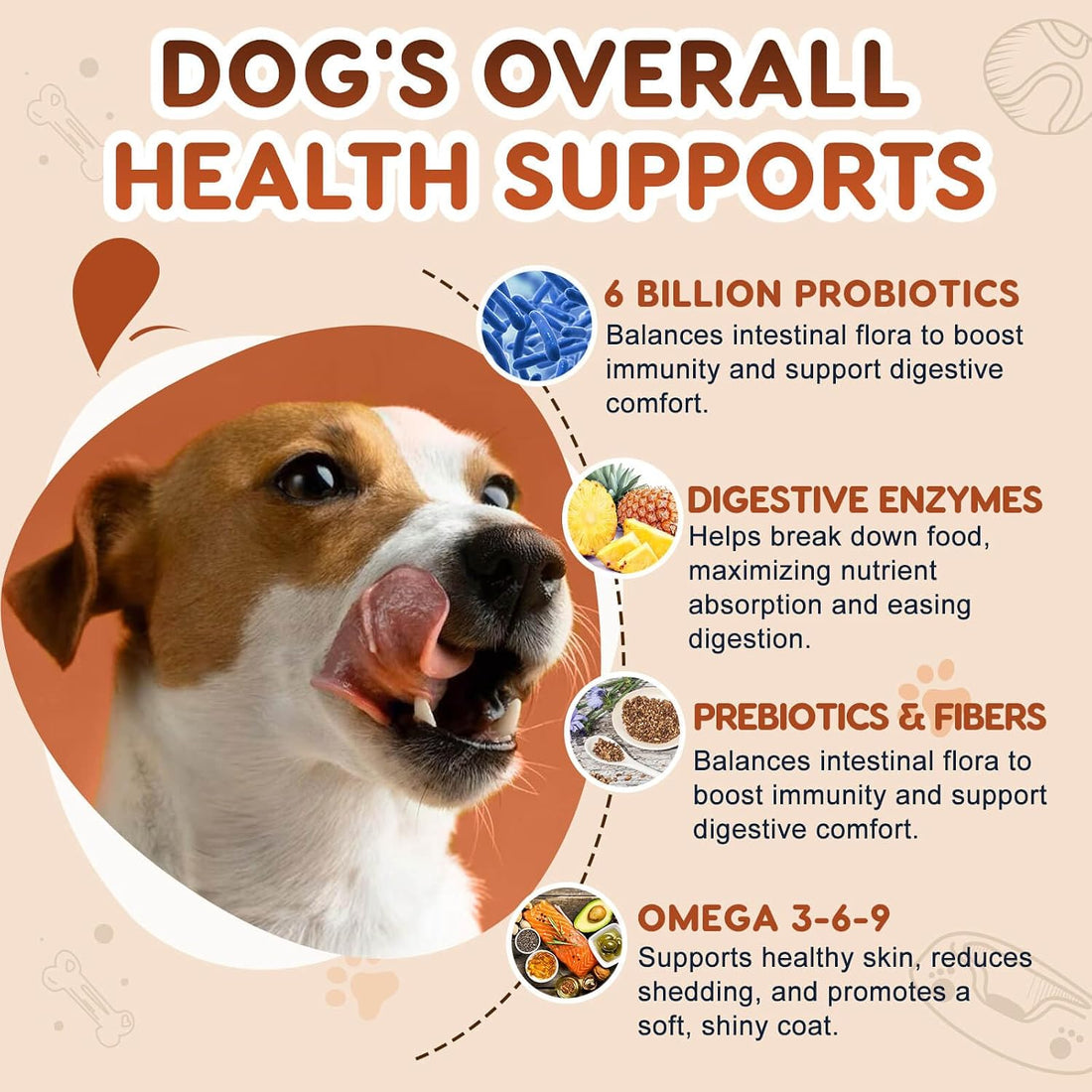 ZEBORA Probiotics for Dogs, Digestive & Itch Relief, 60 Chews