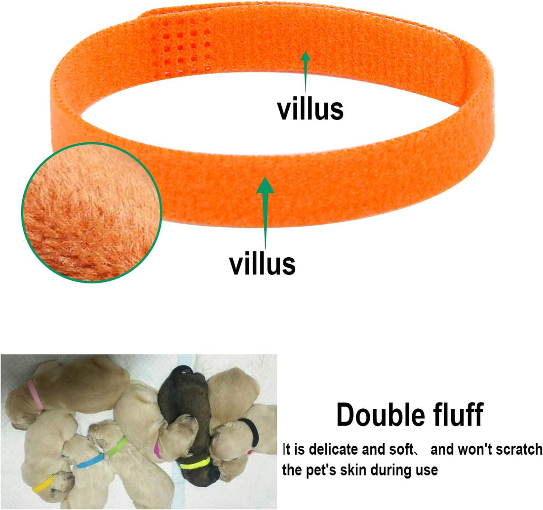 PETKNOWS 30 Pcs Puppy Whelping Collars Soft Newborn Kitten ID Bands