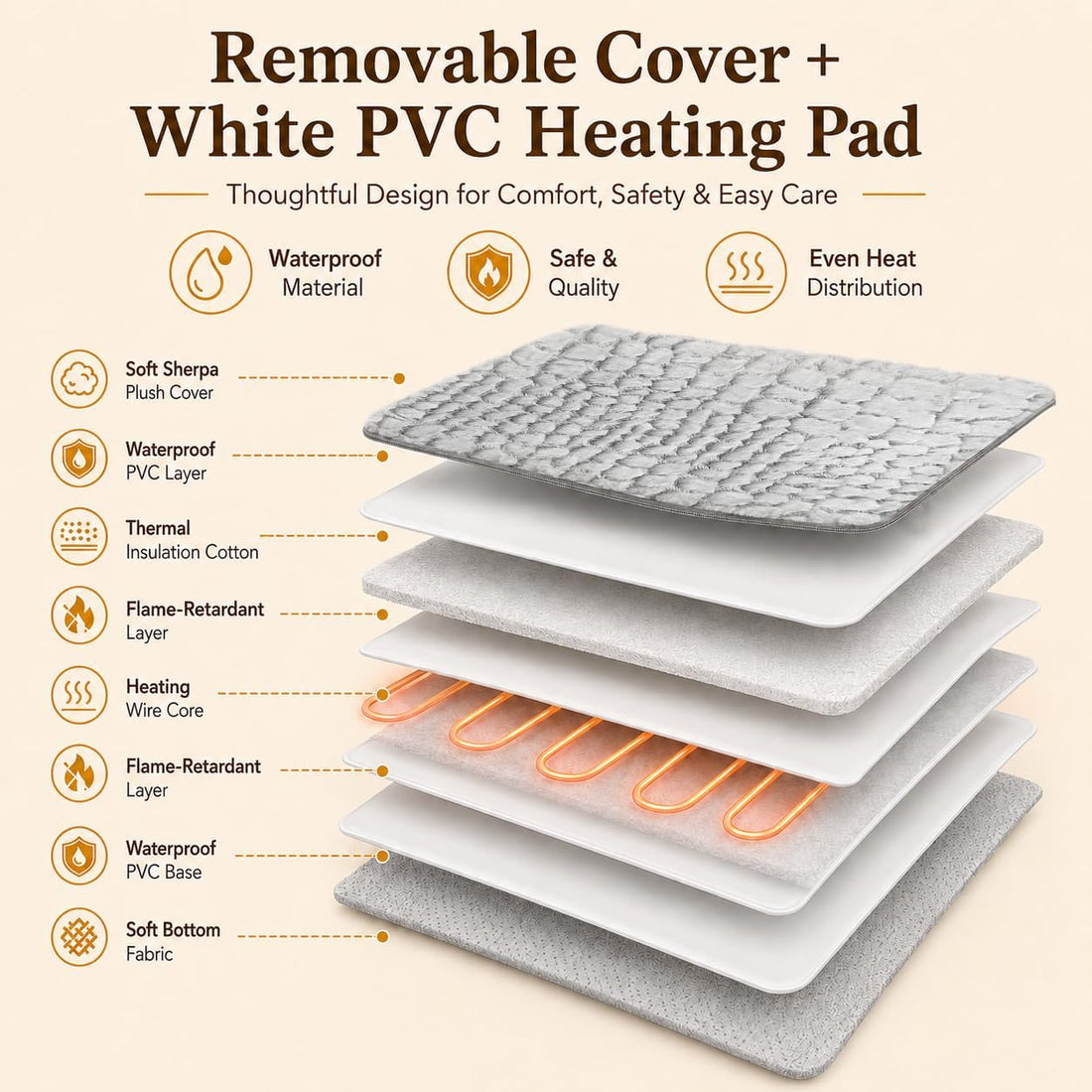 Heated Bed for Small Animals Pet Heating Pad with Intelligent