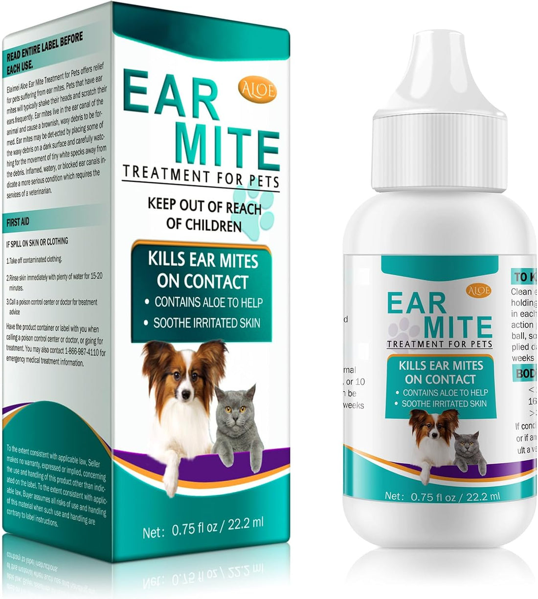 Ear Mite for Dogs & Cats, Pet Ear Infection Treatment Solution