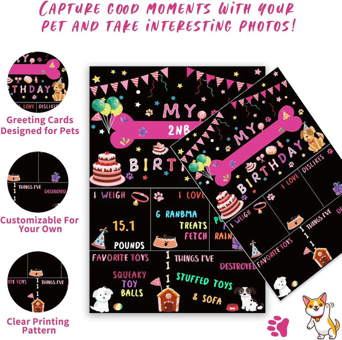 Hot-Pink Dog Birthday Party Supplies Pet Birthday Bandanas Girl Doggy