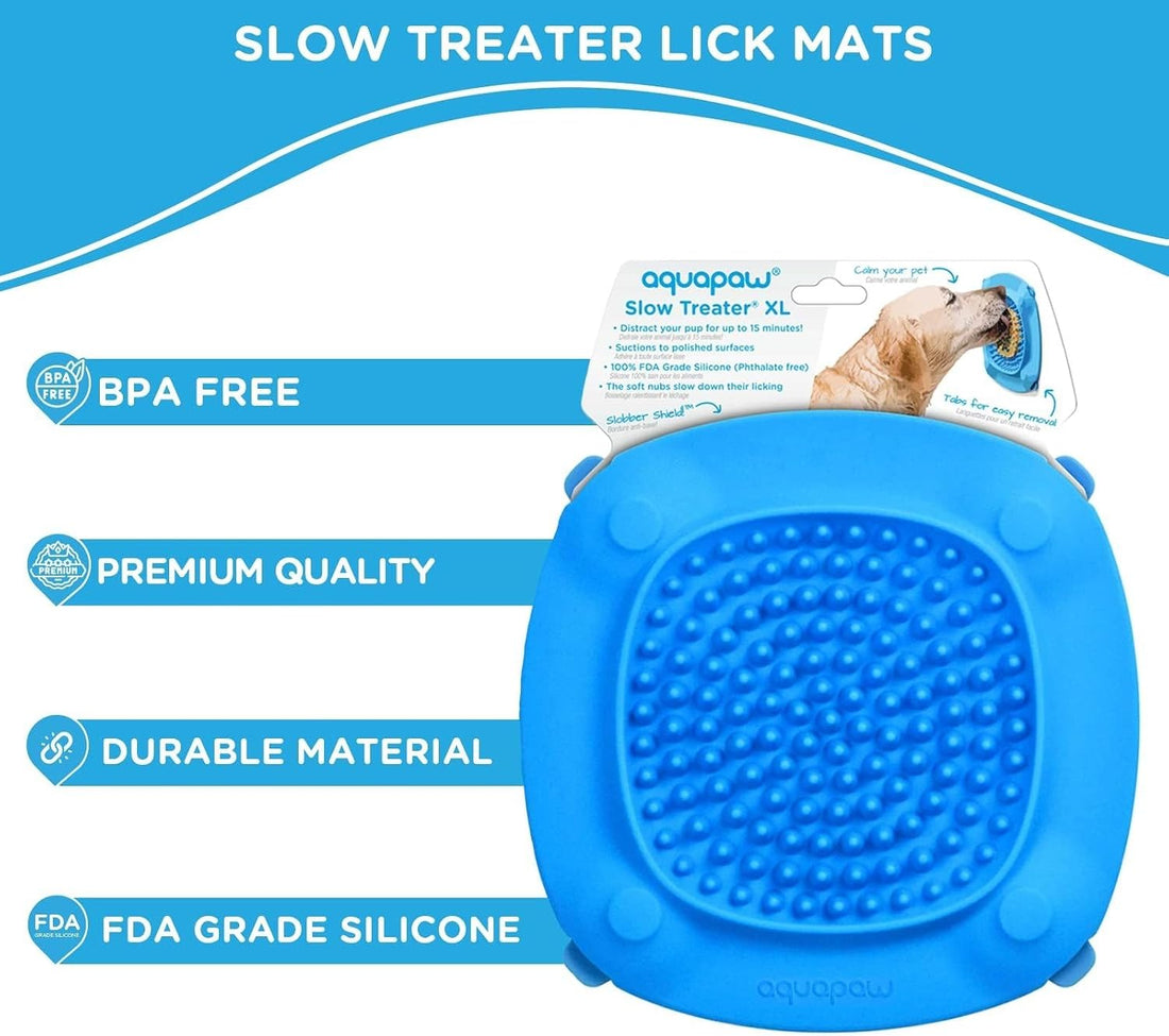 Aquapaw Lick Mat for Dogs with Suction Cups - XL, Blue, 1-Pack