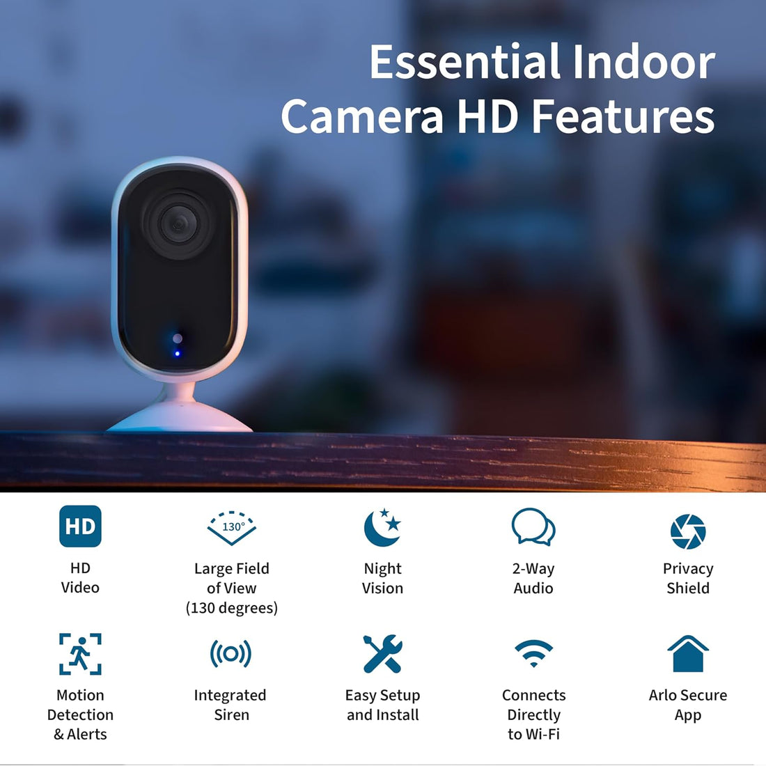 Arlo Essential Security Camera HD | Indoor Only | 2nd Gen