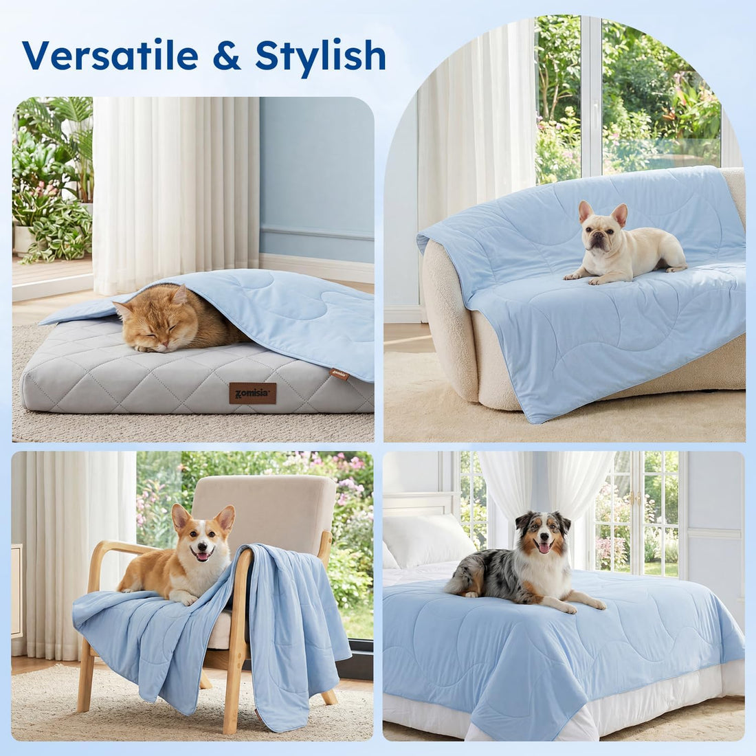 ZOMISIA Premium Cooling Blanket for Large Dogs