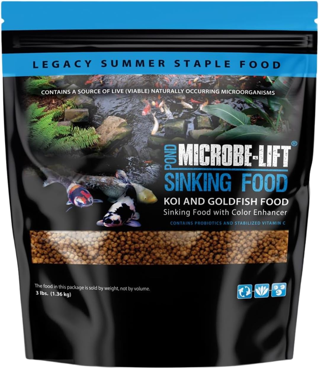 MICROBE-LIFT Sinking Fish Food Pellets for Ponds, Water Gardens