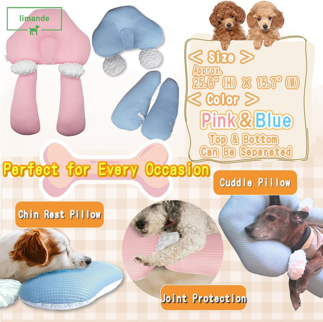 Dog Calming Pillow, Chin Rest Cushion for Senior Dogs