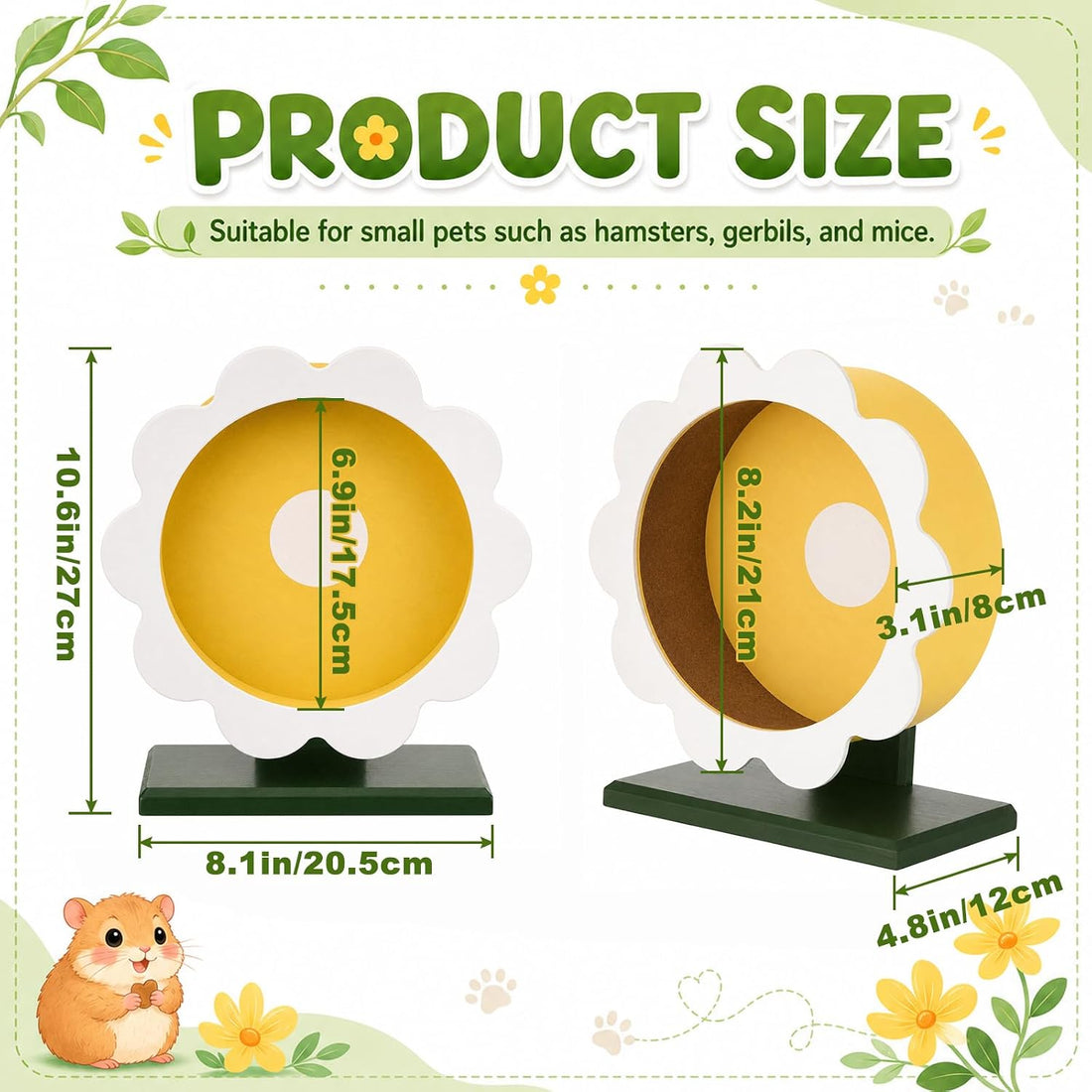 Novabright 9 Inch Hamster Wooden Silent Wheel
