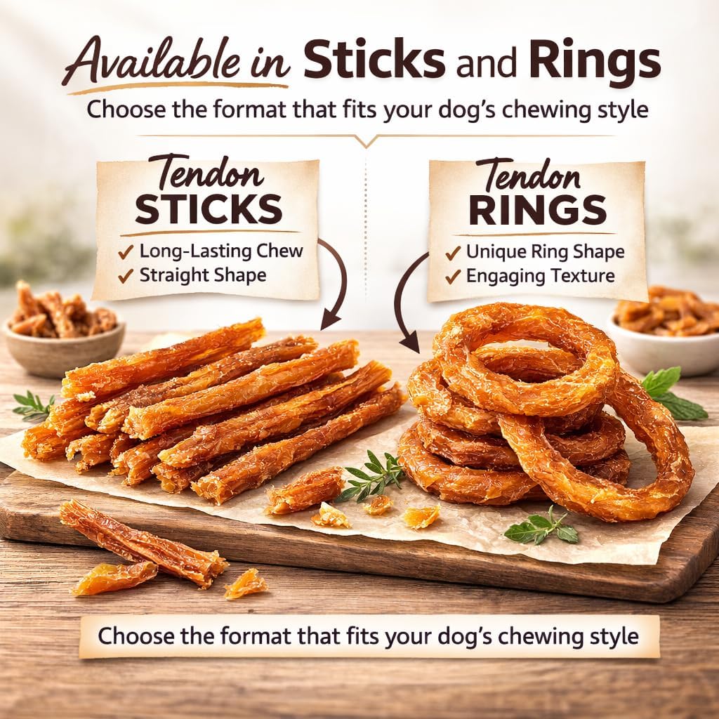 Hubert Turkey Tendons for Dogs, Rawhide Free Natural Chew, 4 oz