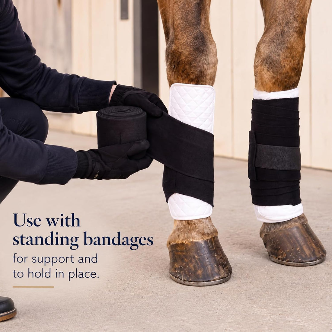 2pcs Horse Leg Quilted No-bow Wraps 14x27" and 2pcs Horse Polo Wraps