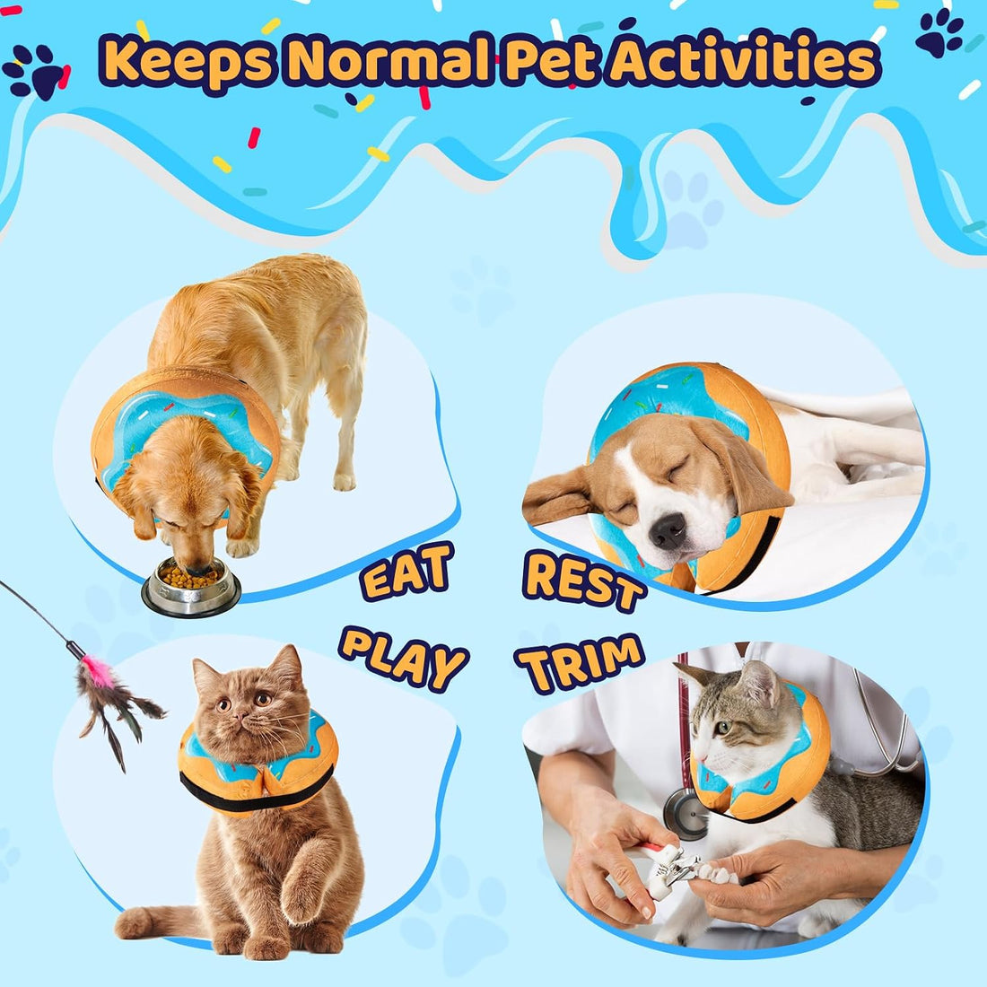 Grand Line Donut Inflatable Collar for Dogs and Cats