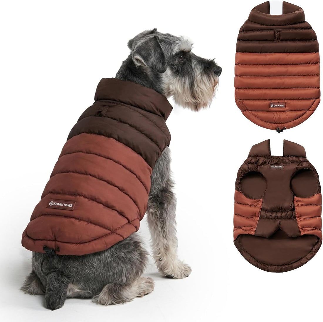Spark Paws Dog Puffer Jacket, Winter Coat for Small Medium Large Dogs