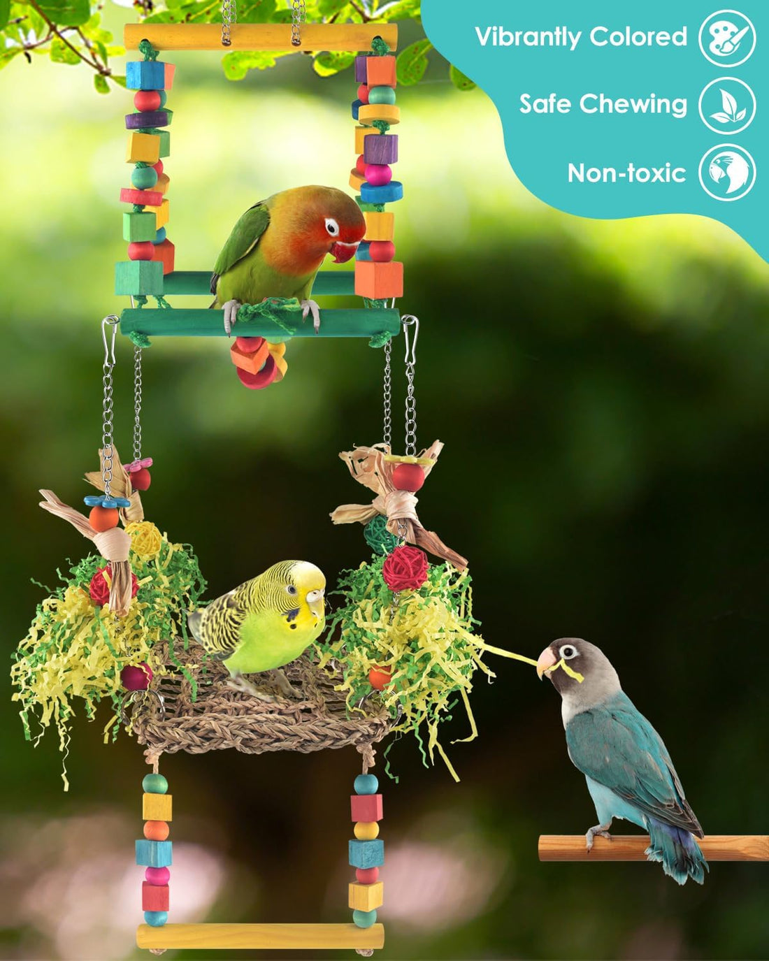 DBNESS Bird Hammock Toys Parakeet Perches Swing