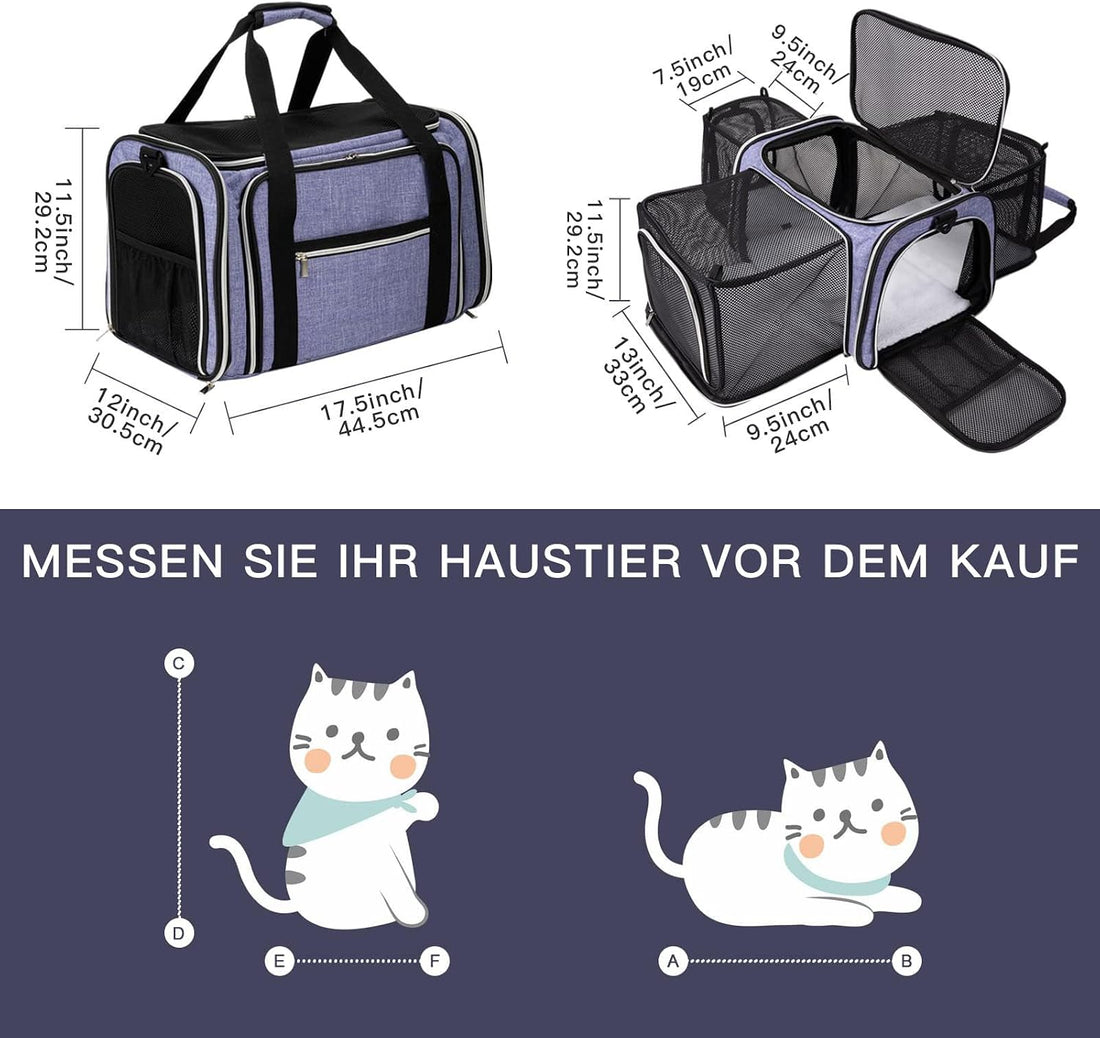 BAGLHER Cat Carrier Bag,Airline Approved Pet Carrier Soft Side Pet