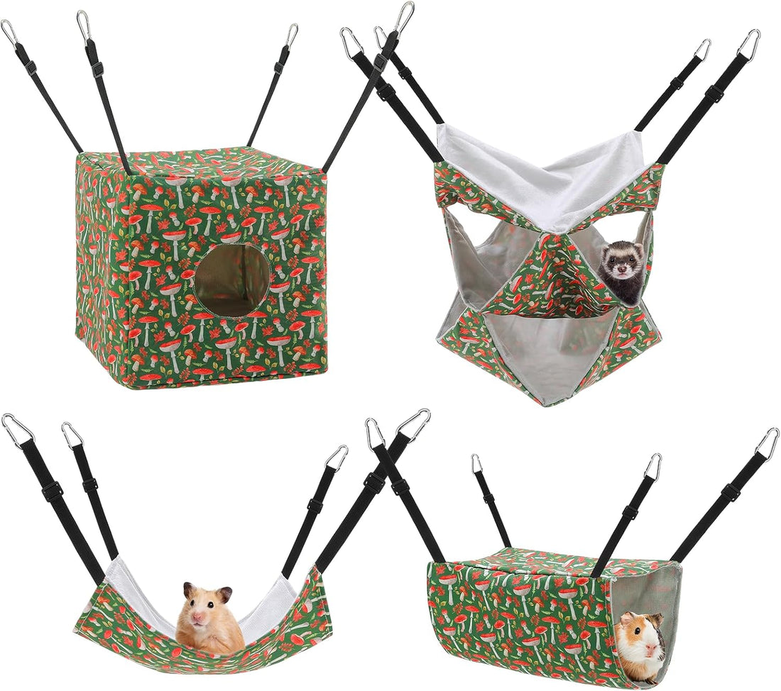Hamster Hammock, 4 Pack Ferrets Guinea Rat Cage Accessories